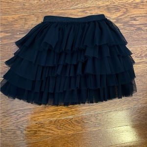 Zara Kids Collection Black Layer Tulle Ruffle Skirt Size 7
